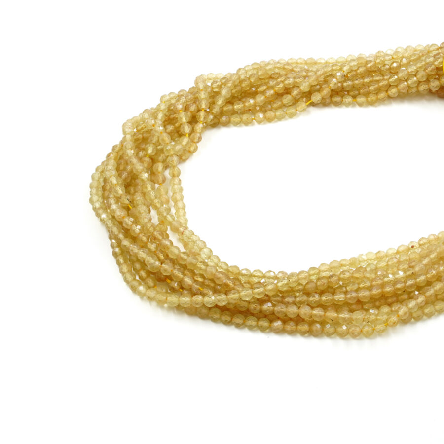 Apatite Gialla fili tondi sfaccettati 4mm
