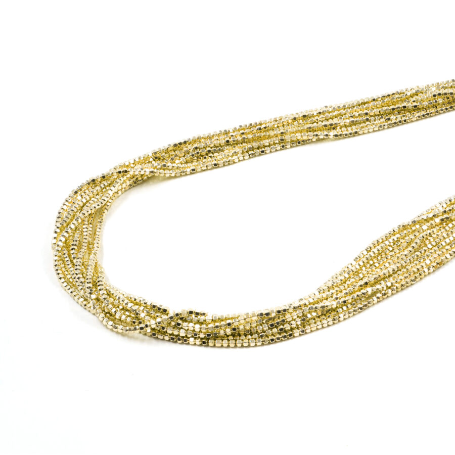 Ematite fili dado esagonale 2mm – Dorato