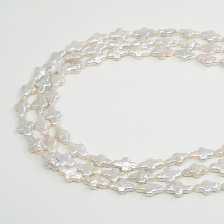 Perle d'Acqua Dolce fili forme croce