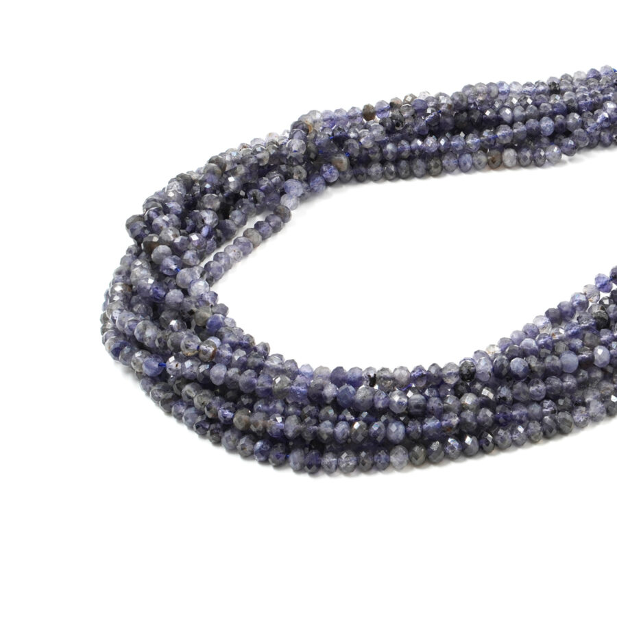 Iolite fili rondelle sfaccettate 5x3mm