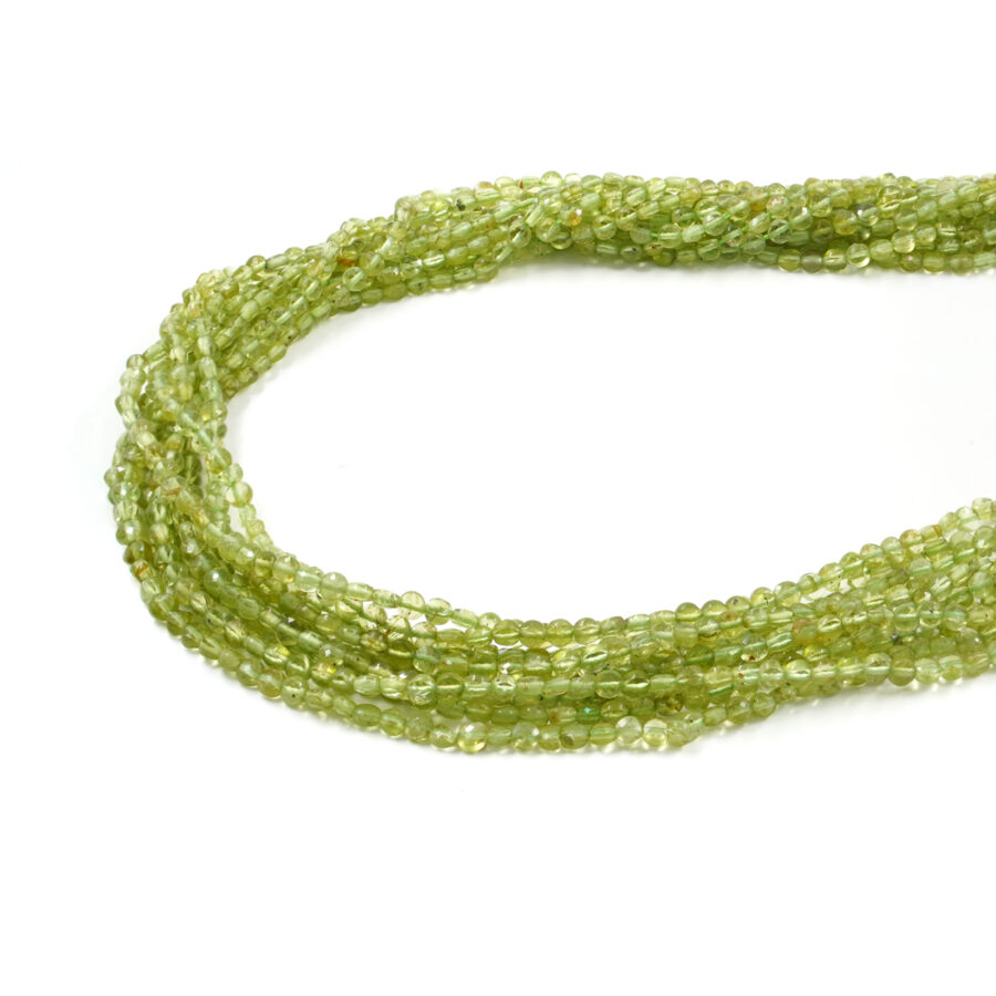 Peridoto fili monete sfaccettate 4mm