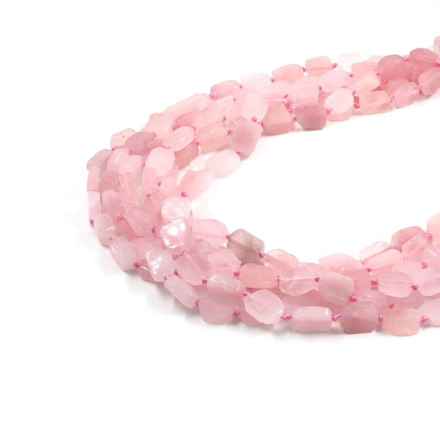 Quarzo Rosa fili rettangoli piatti circa 13x10mm