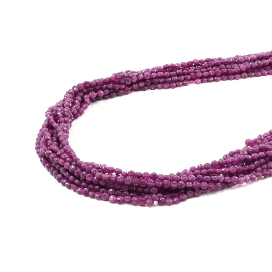 Rubini fili monete sfaccettate 4mm