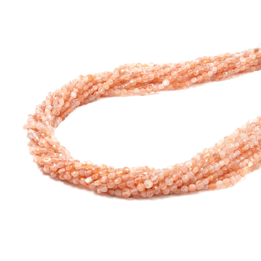 Pietra del Sole fili monete sfaccettate 4mm