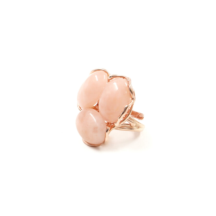 Anello in argento 925 con tre pietre di morganite - Rosato - immagine 2
