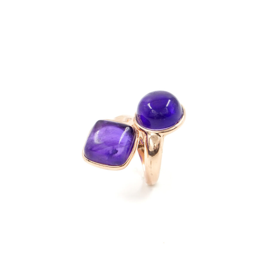 Anello in argento 925 con ametista - Rosato