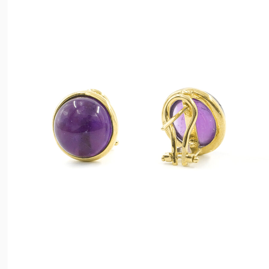 Orecchini in argento 925 con ametista – Dorato