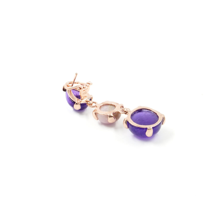 Orecchini in argento 925 con ametista, kunzite – Rosato - immagine 2
