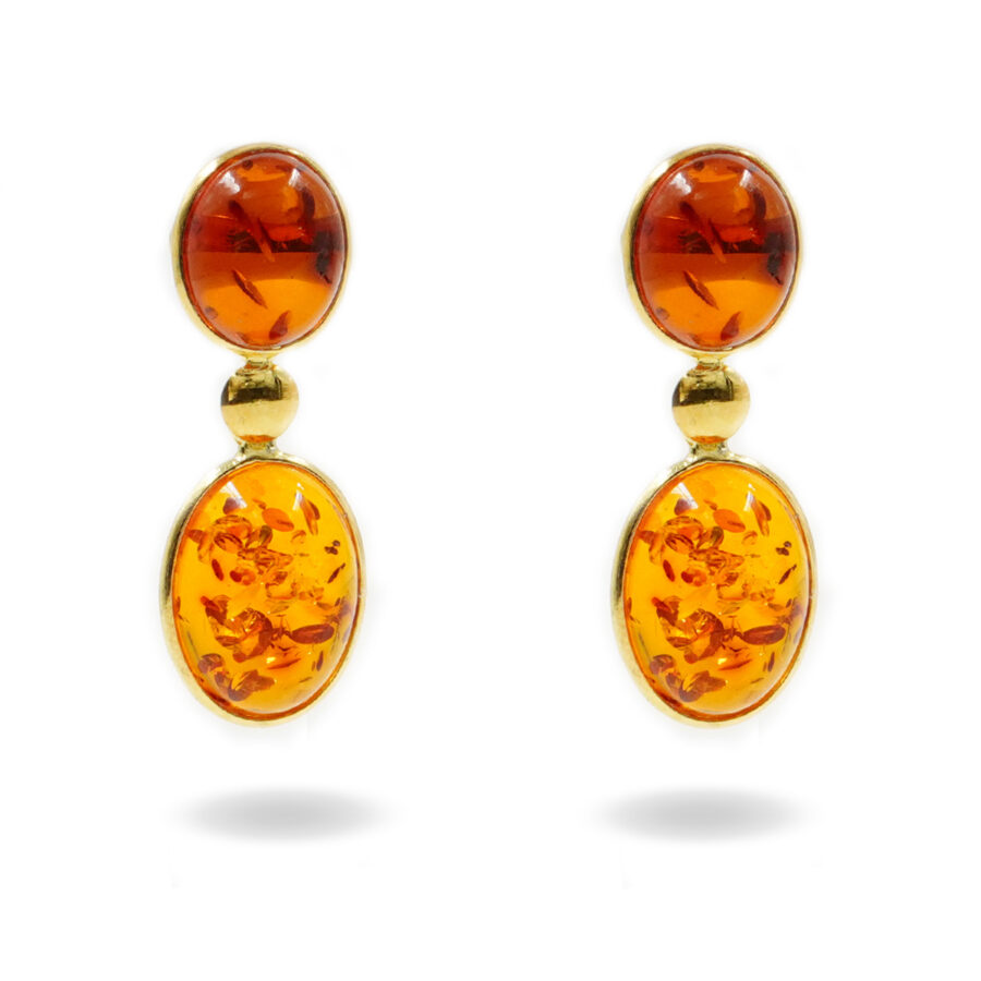 Orecchini in argento 925 con ambra – Dorato