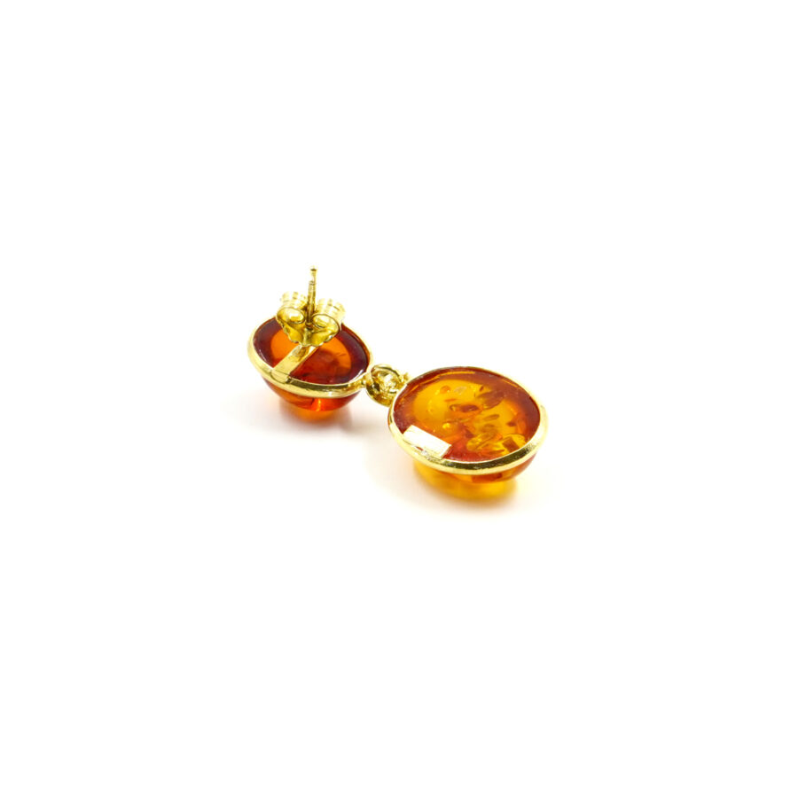 Orecchini in argento 925 con ambra – Dorato - immagine 2