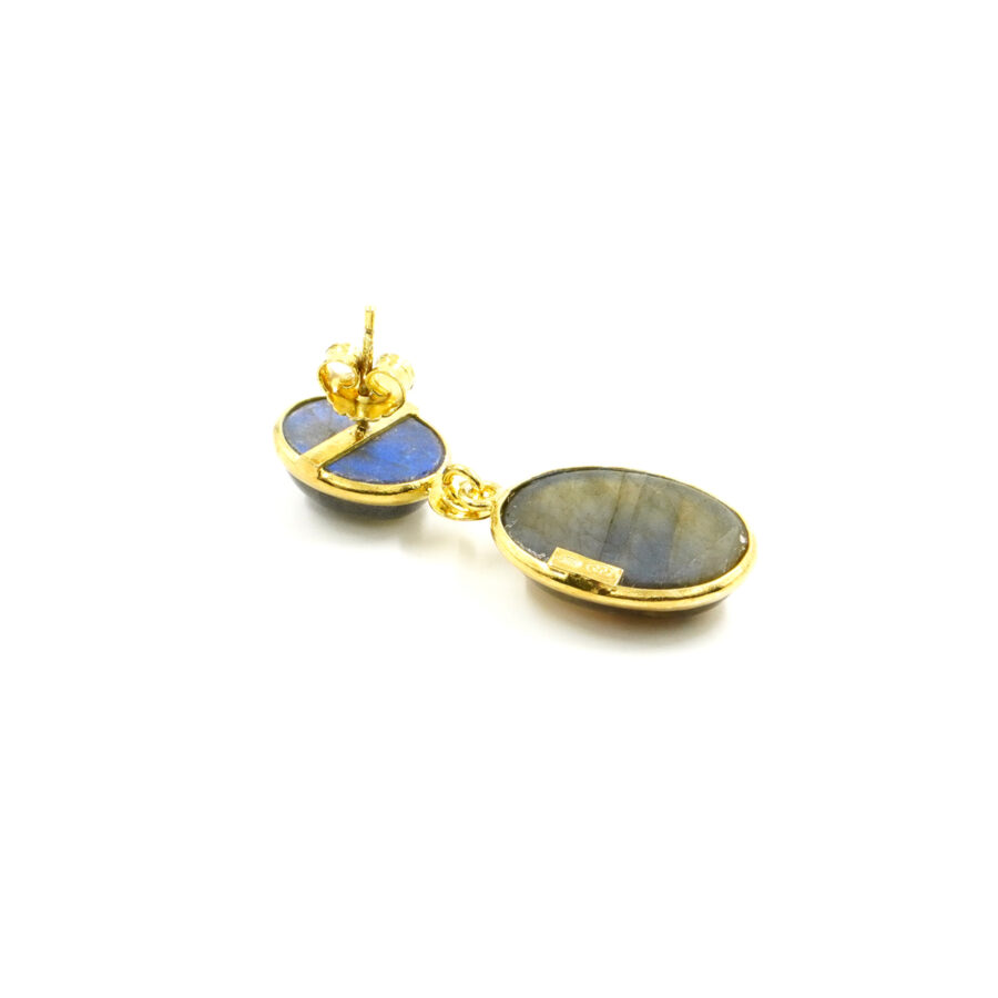 Orecchini in argento 925 con labradorite – Dorato - immagine 2