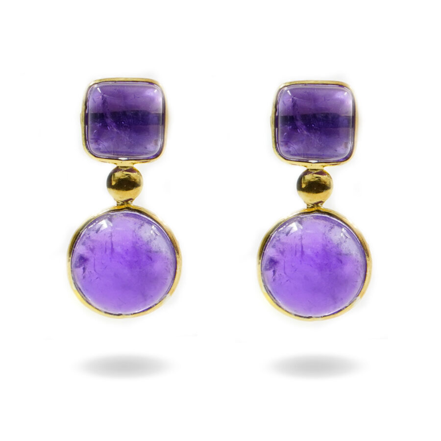 Orecchini in argento 925 con ametista – Dorato