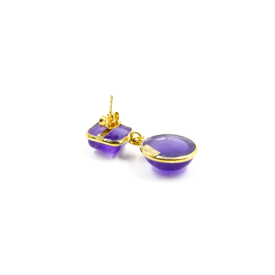 Orecchini in argento 925 con ametista – Dorato - immagine 2