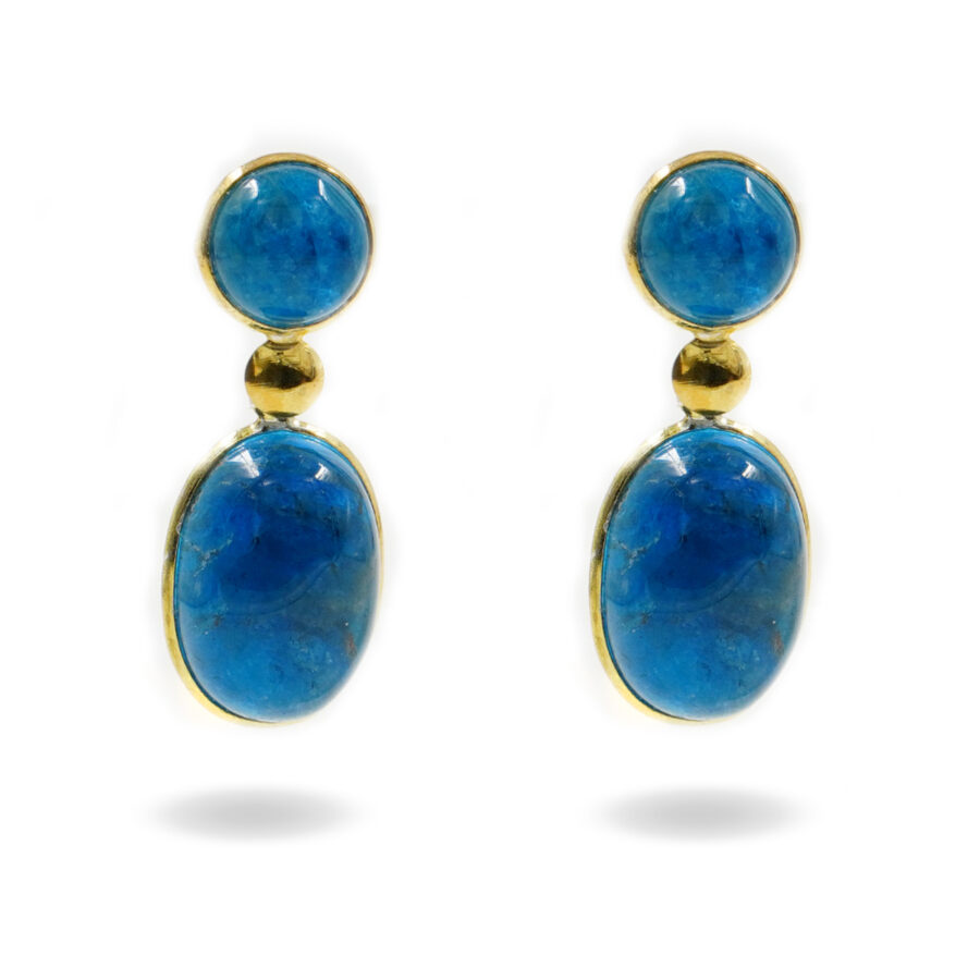 Orecchini in argento 925 con apatite – Dorato