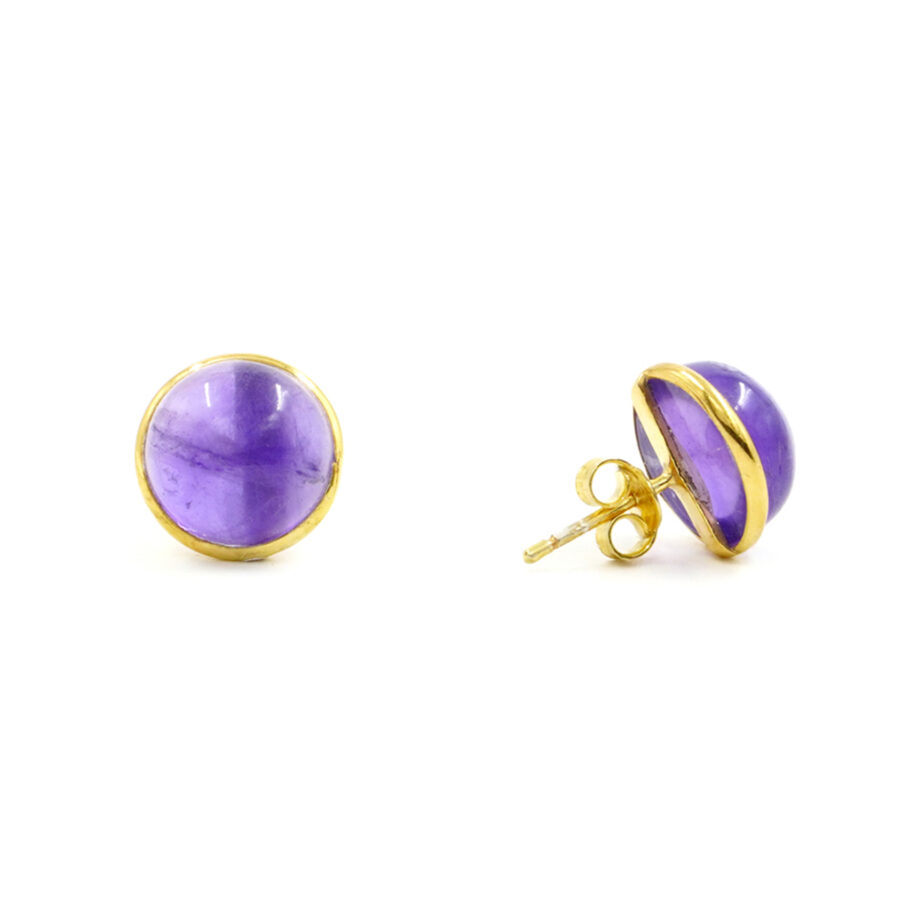 Orecchini in argento 925 con ametista – Dorato