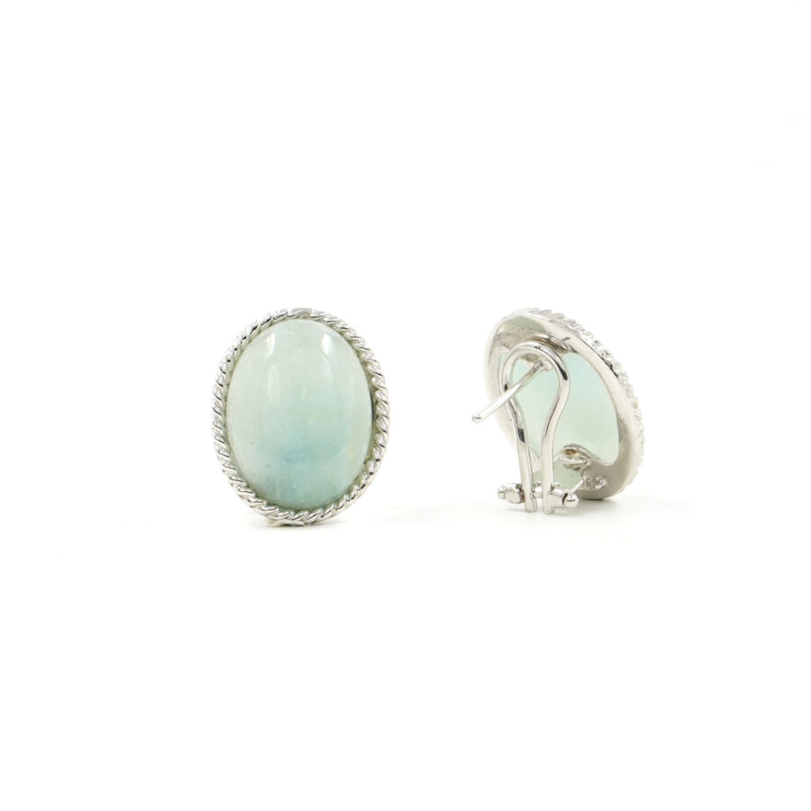 Orecchini in argento 925 con acquamarina – Rodiato