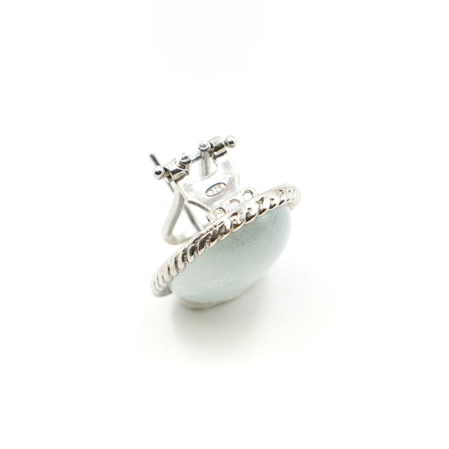 Orecchini in argento 925 con acquamarina – Rodiato - immagine 2