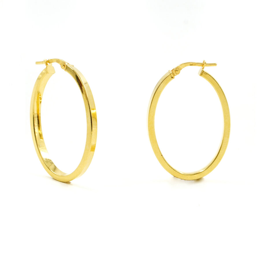 Orecchini in argento 925 a baionetta 25x35mm – Dorato