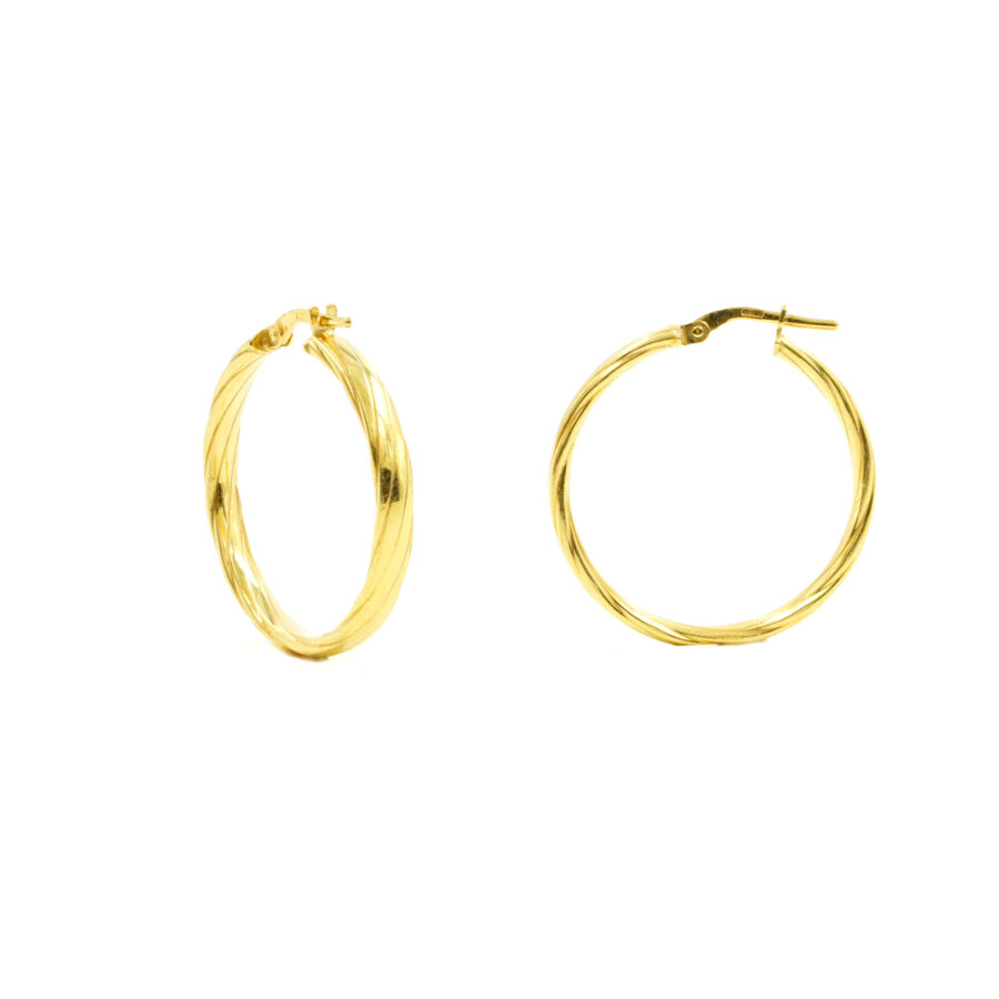 Orecchini in argento 925 a baionetta 30mm – Dorato