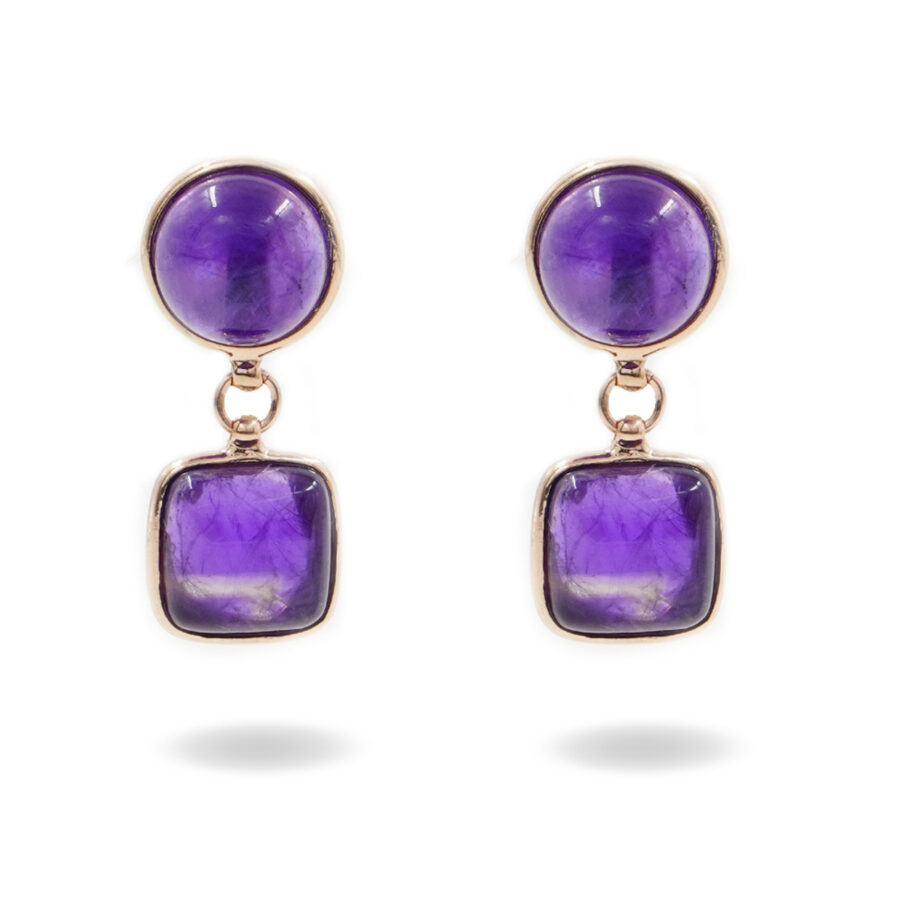 Orecchini in argento 925 con ametista – Rosato