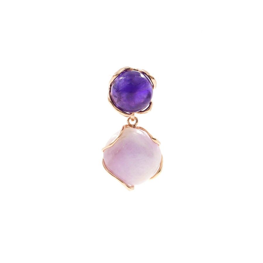 Pendente in argento 925 con ametista, kunzite – Rosato