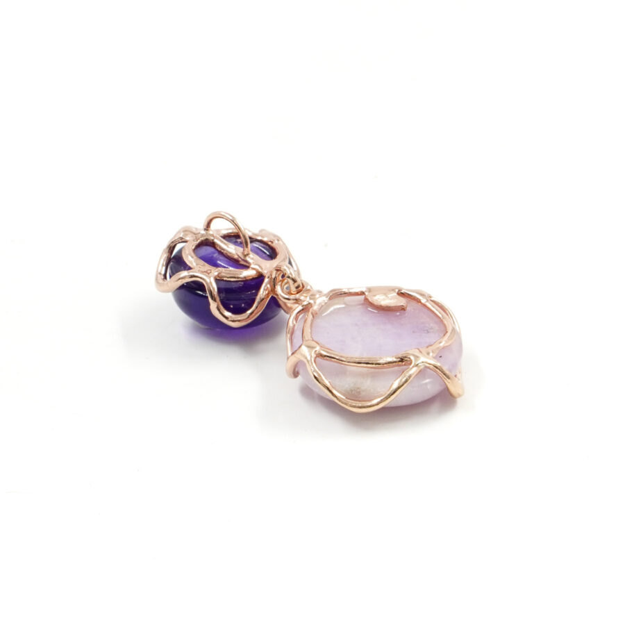 Pendente in argento 925 con ametista, kunzite – Rosato - immagine 2