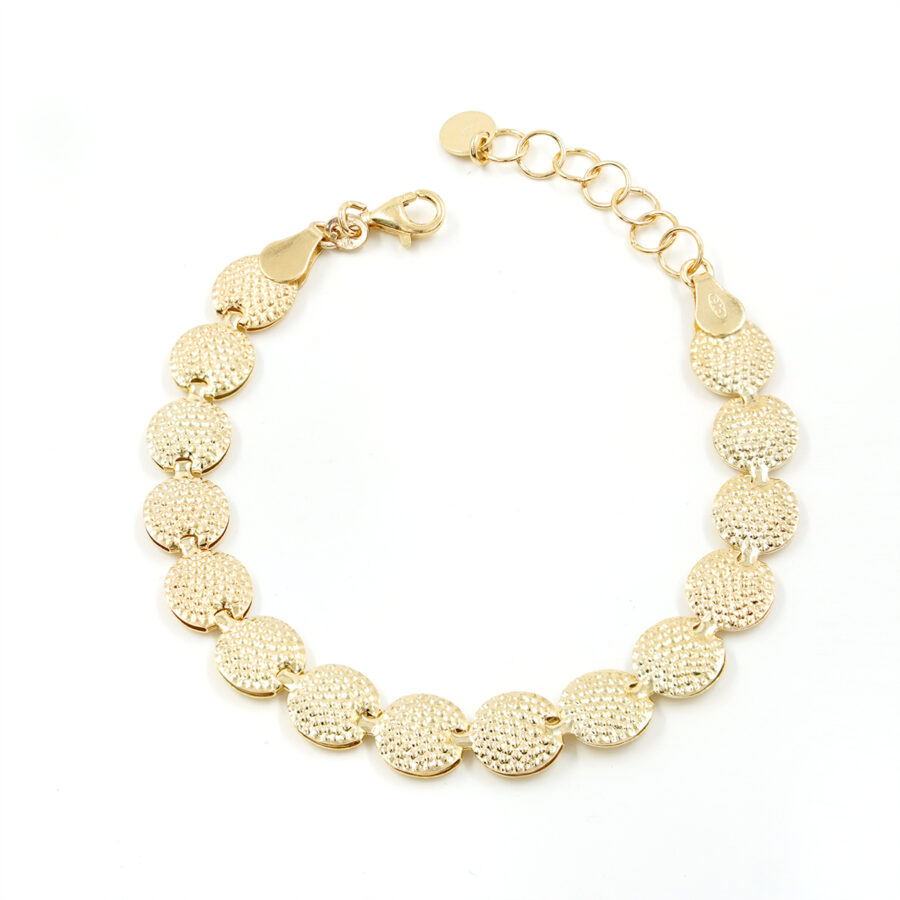 Bracciale in argento 925 con elemento moneta – Dorato
