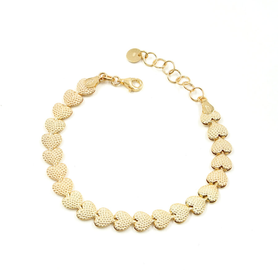 Bracciale in argento 925 con elemento cuore – Dorato