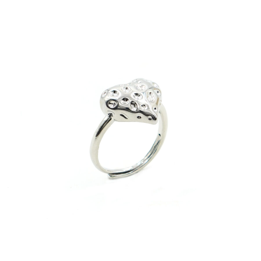 Anello Cuore martellato