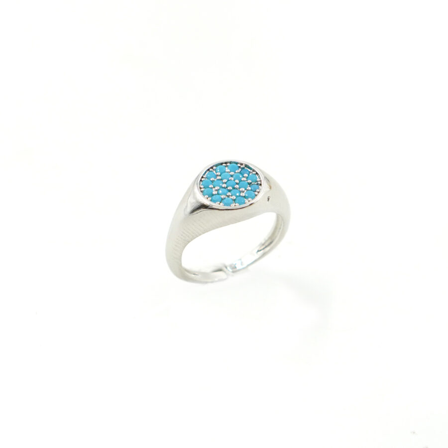 Anello chevalier pave' di zirconi truchese