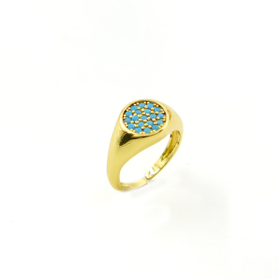 Anello chevalier pave' di zirconi truchese