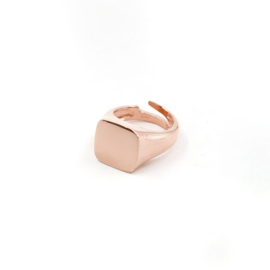 Anello quadrato in argento 925 - Rosato
