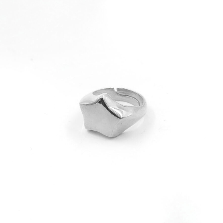 Anello stella in argento 925 – Rodiato