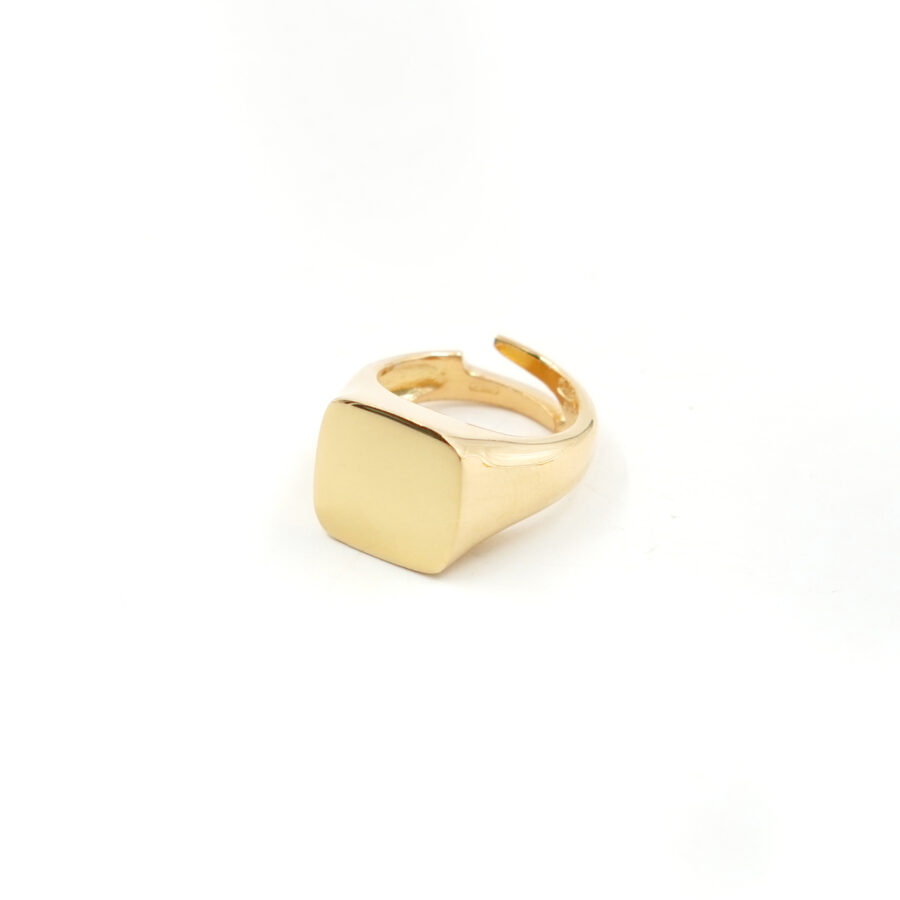 Anello quadrato in argento 925 – Dorato