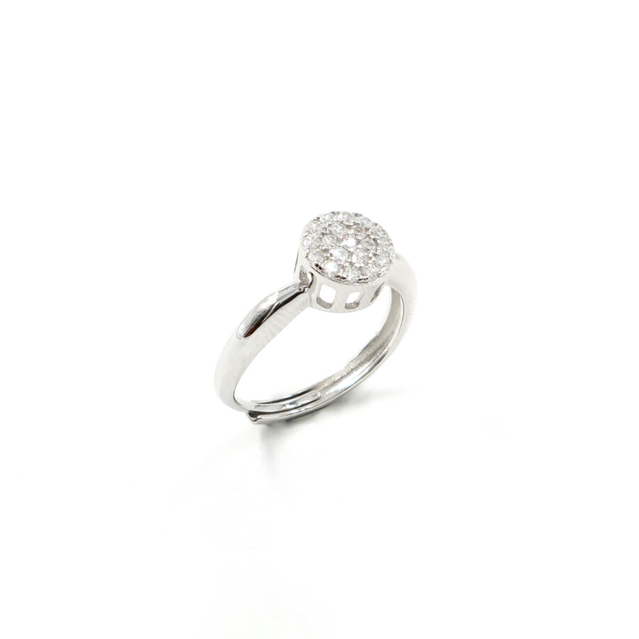 Anello toppa in argento 925 con zirconi bianchi – Rodiato
