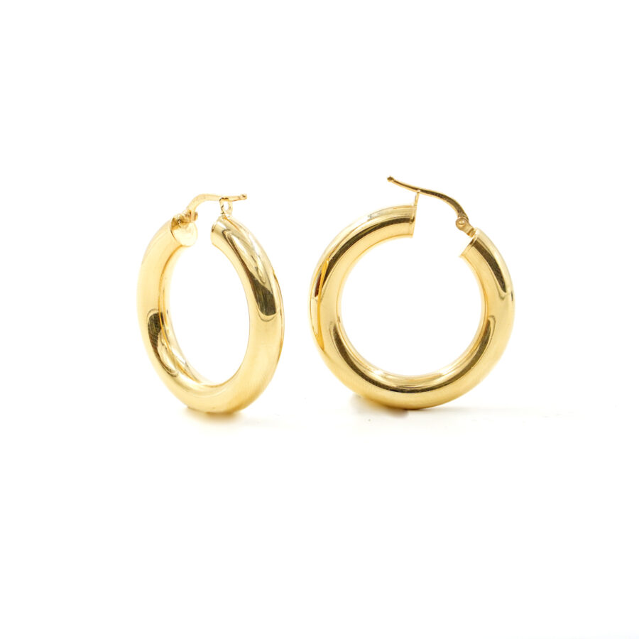 Orecchini cerchio in argento 925 a baionetta 30mm – Dorato
