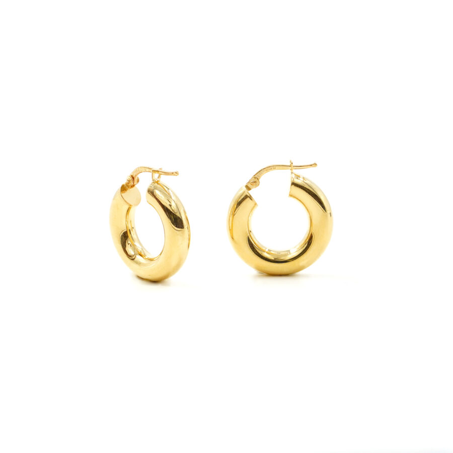 Orecchini cerchio in argento 925 a baionetta 20mm – Dorato