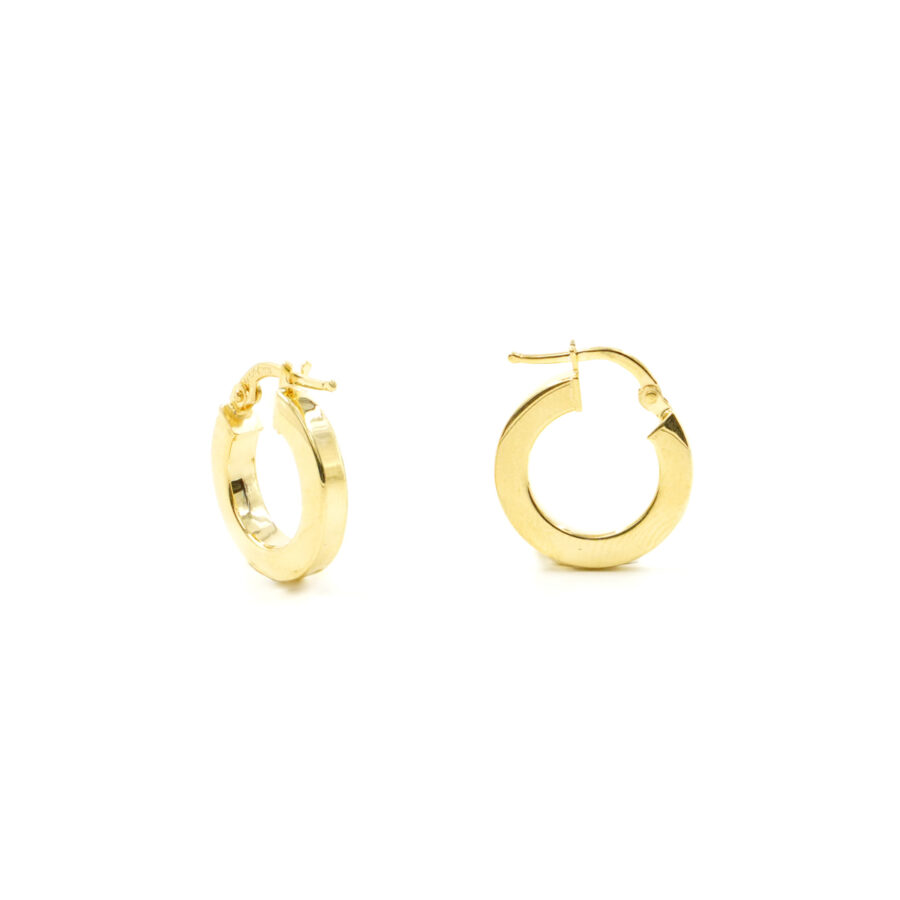 Orecchini cerchio in argento 925 a baionetta 16mm – Dorato
