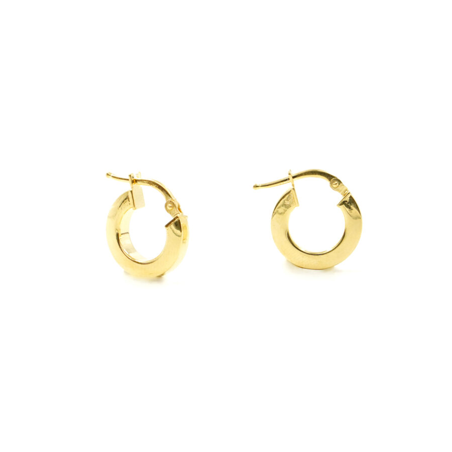 Orecchini cerchio in argento 925 a baionetta 14mm – Dorato