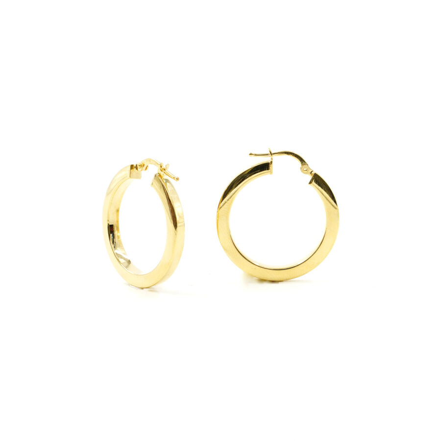 Orecchini cerchio in argento 925 a baionetta 26mm – Dorato