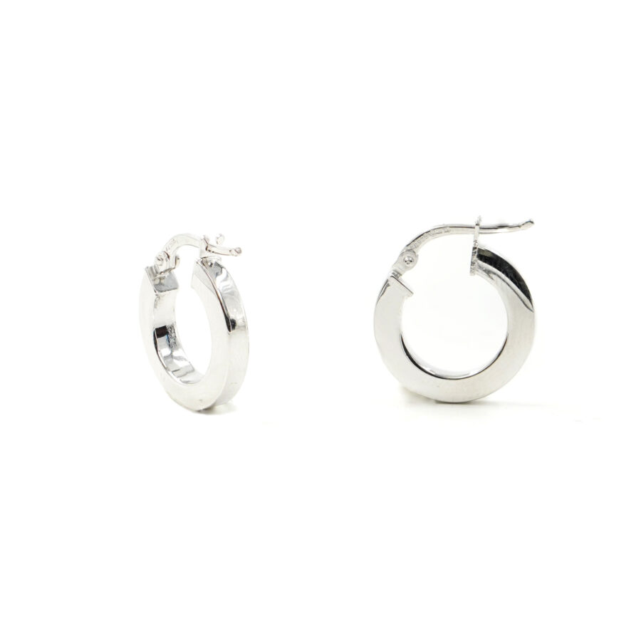 Orecchini cerchio in argento 925 a baionetta 16mm – Rodiato