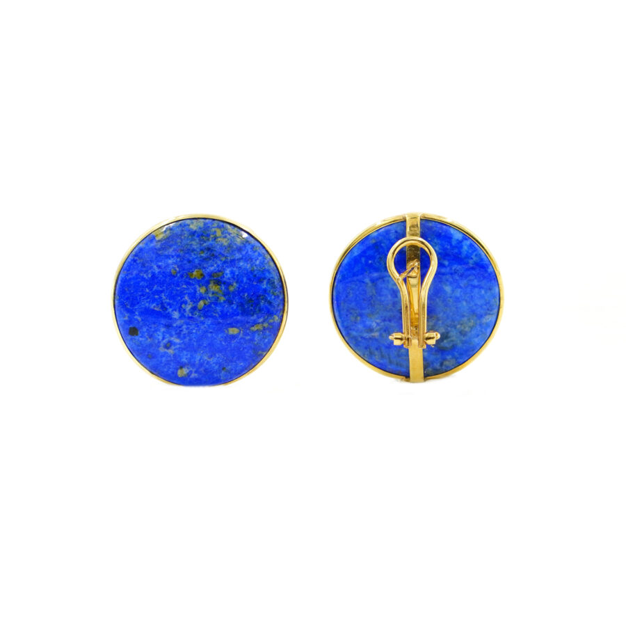 Orecchini in argento 925 con bottoni di lapis - Dorato