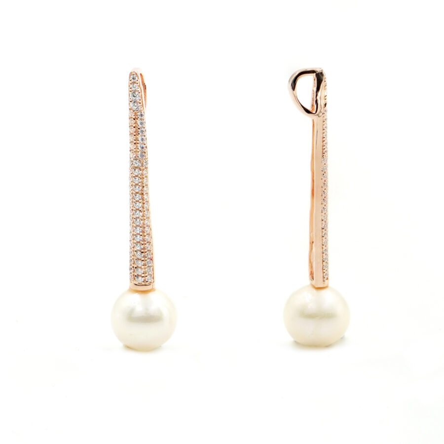 Pendente in argento 925 con zirconi e perla – Rosato