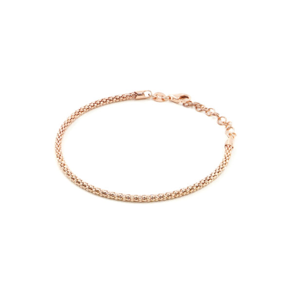 Bracciale catena Coreana in argento 925 misura 2,50mm - Rosato