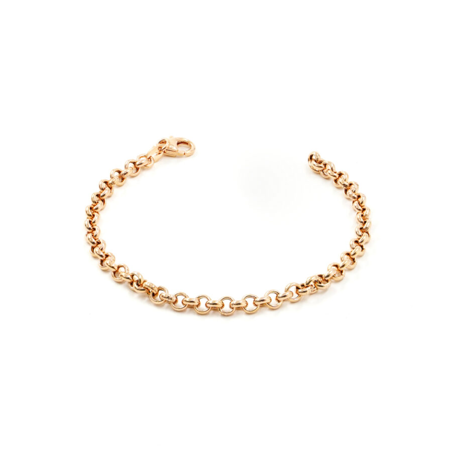 Bracciale con catena rolo in argento 925 misura 4,50mm – Rosato
