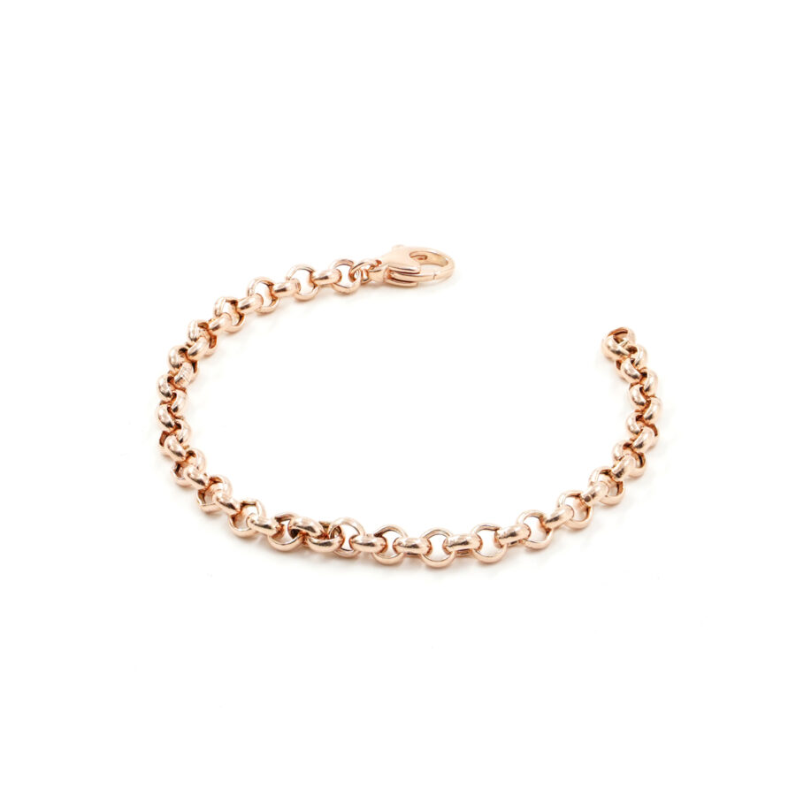 Bracciale con catena rolo in argento 925 misura 5,50mm – Rosato