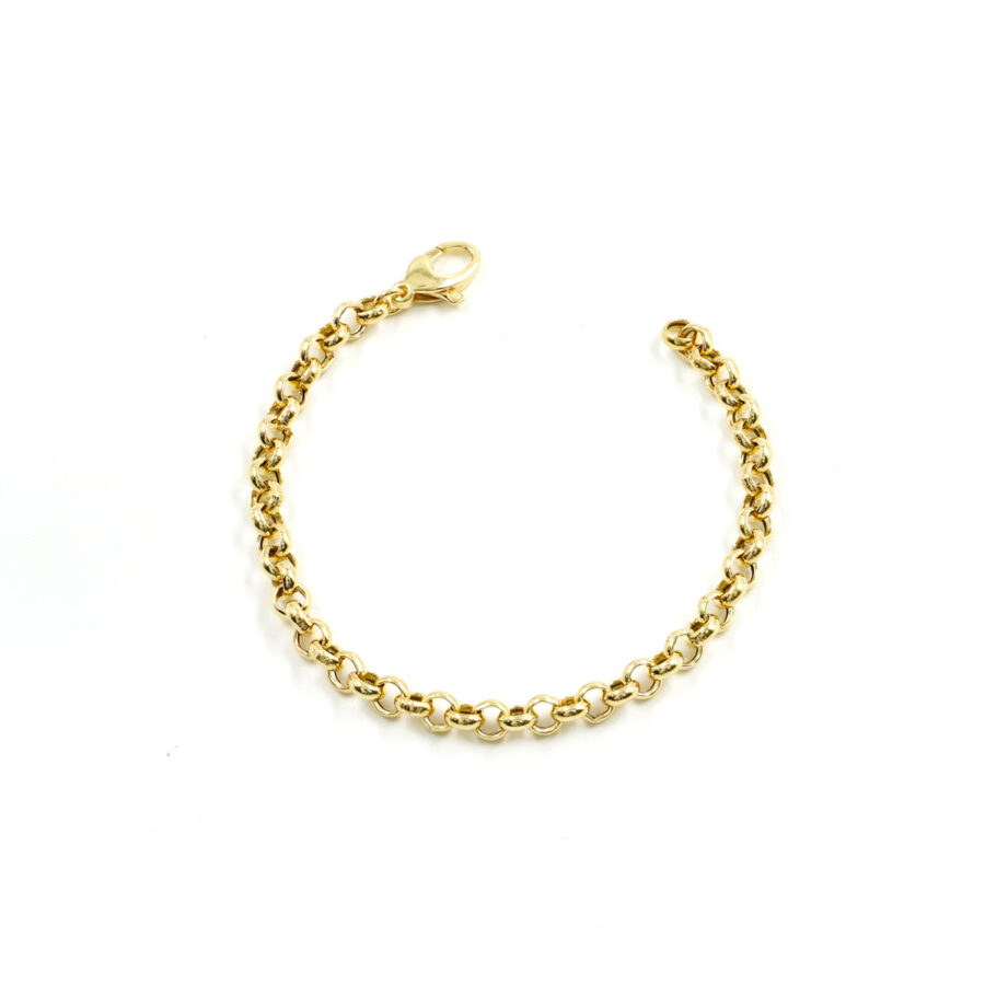 Bracciale con catena rolo in argento 925 misura 5,50mm – Dorato