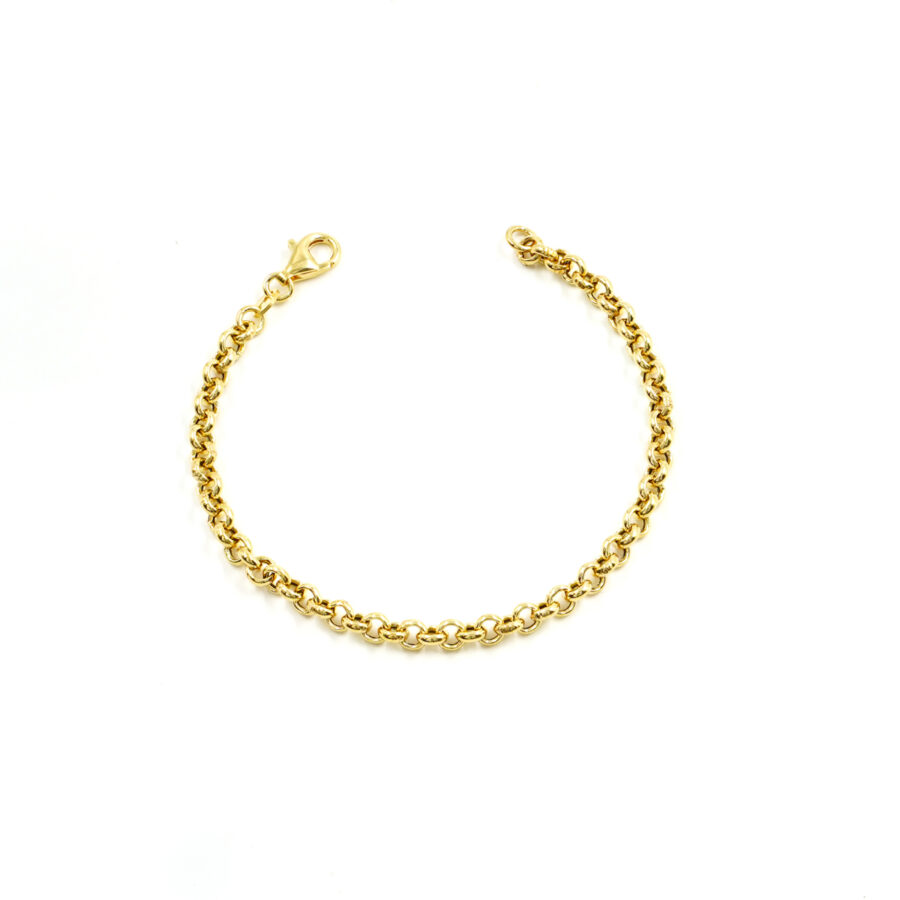 Bracciale con catena rolo in argento 925 misura 4,50mm – Dorato