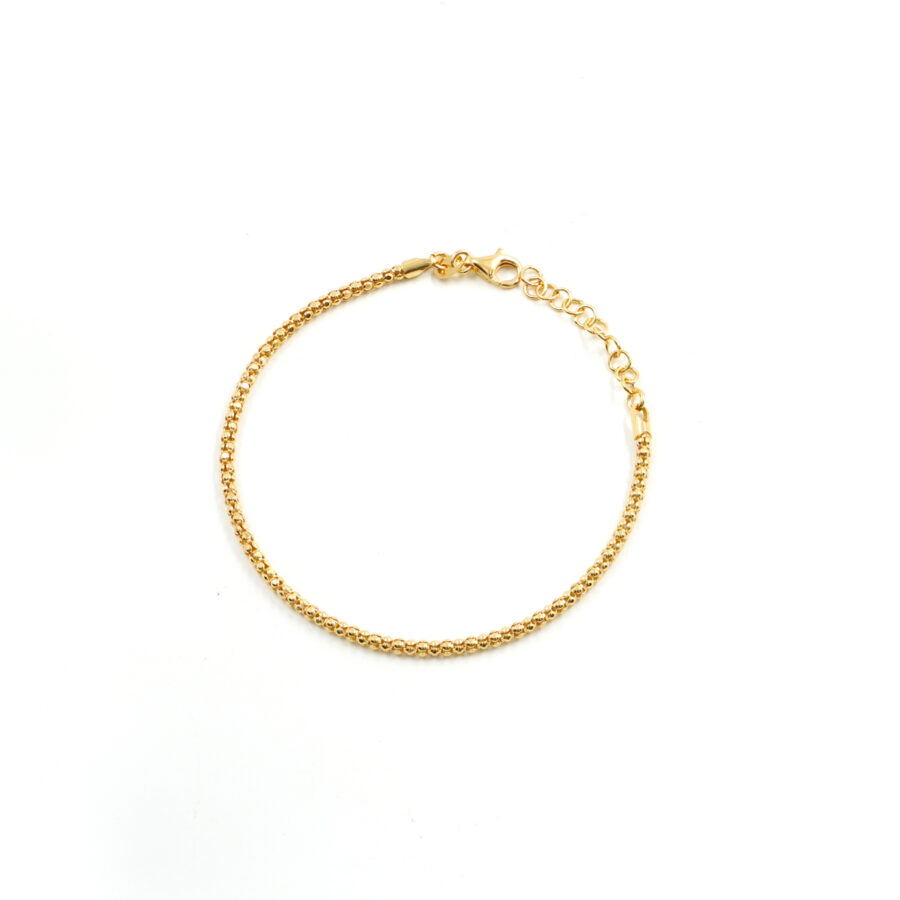 Bracciale catena Coreana in argento 925 misura 2,50mm – Dorato
