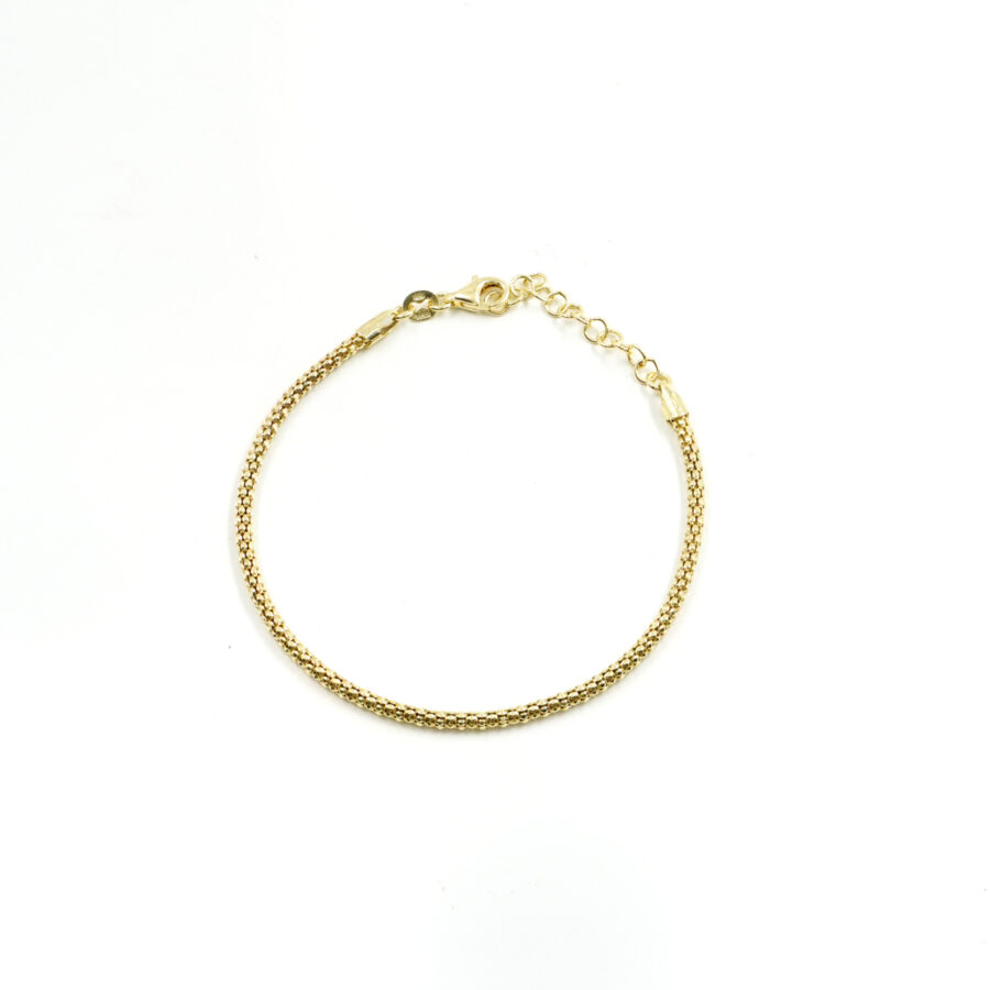 Bracciale catena Coreana in argento 925 misura 2,50mm – Dorato